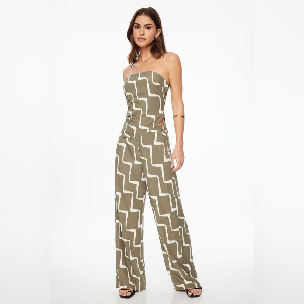 Dynamite Olive Green Linen Set